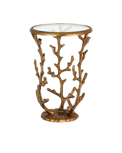 Coral Brass Accent Table