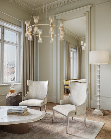 Image of Garson Silver Armchair, Fresh Files Linen