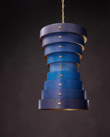 Image of Graduation Large Blue Chandelier