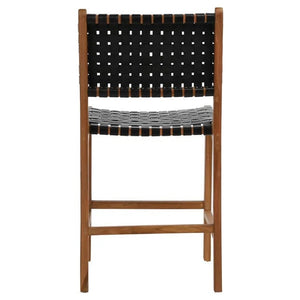 Black Leather / Natural Wood Dylan Counter Stool