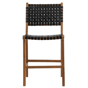 Black Leather / Natural Wood Dylan Counter Stool