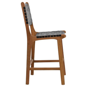 Black Leather / Natural Wood Dylan Counter Stool
