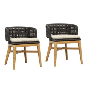 Germany Outdoor Dining Chair Set Of 2 - Charcoal
