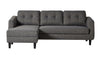 Belagio Left-Facing Sofa Bed w/ Chaise - Charcoal Grey