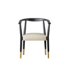 Soho Dining Chair - Fawn Prestige / Matt Black / Brass Cap