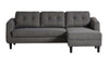 Belagio Right-Facing Sofa Bed w/ Chaise - Charcoal Grey