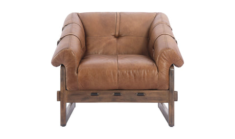 Image of Bellos Accent Chair - Open Road Brown Leather