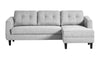Belagio Right-Facing Sofa Bed w/ Chaise - Light Grey