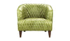 Magdelan Tufted Leather Armchair - Dark Green