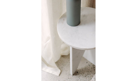 Image of Grace Accent Table White Marble