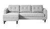Belagio Left-Facing Sofa Bed w/ Chaise - Light Grey