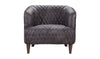 Magdelan Tufted Leather Armchair - Ebony