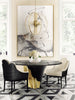 Yasmine Dining Table - Black Lacquer & Gold Chromium