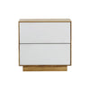 Sands Nightstand - 2 Drawer - Natural Oak & White Concrete